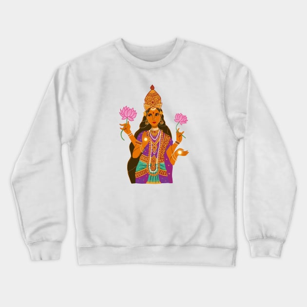 Diwali Lakshmi Crewneck Sweatshirt by SaraFuentesArt